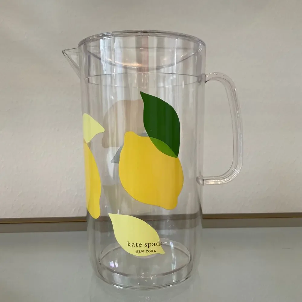 Kate Spade New York Nesting Pitcher Set with Water Pitcher & 2 Reusable Cups NEW